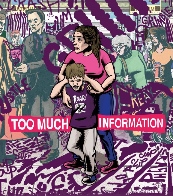 Illustration of a young boy covering his ears in distress due to sensory overwhelm